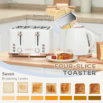Kettle And Toaster Sets, 3000W 1.7L , Cream White - Image 4
