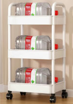 Tier Storage Trolley Cart Rolling Rack uk - Image 7