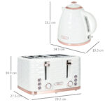 Kettle And Toaster Sets, 3000W 1.7L , Cream White - Image 3