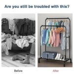 Heavy Duty Double Clothes Rail Hanging Rack Garment Display uk - Image 4