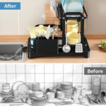 2 Tier Dish Rack Plate Cup Drying Drainer Storage Drip Tray Cutlery Holder UK - Image 7