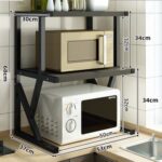 Tier Rack Stand Storage Holder Kitchen Corner Shelf Black--2 Layers - Image 4