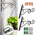 4PC Heavy Metal Hanging Basket Brackets Hanger Hook UK - Image 8