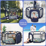 Large Baby Playpen 6 Sides Infant Kids Yard UK - Image 9