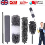 5PCS Extendable Handle Feather Duster 250cm Long Duster Brush Set UK