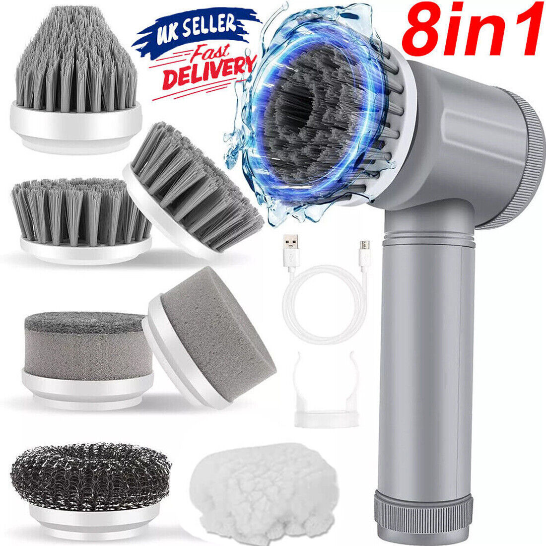 b4573ba5-5706-4364-8bb7-1d5f8b7d9176.jpg 10Pcs Rechargeable Electric Cordless Cleaning Brush Spin Scrubber UK - Image 1