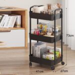 Tier Storage Trolley Cart Rolling Rack uk - Image 3