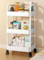 Tier Storage Trolley Cart Rolling Rack uk - Image 8