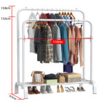 Heavy Duty Double Clothes Rail Hanging Rack Garment Display uk - Image 6