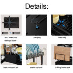 2 Tier Dish Rack Plate Cup Drying Drainer Storage Drip Tray Cutlery Holder UK - Image 5